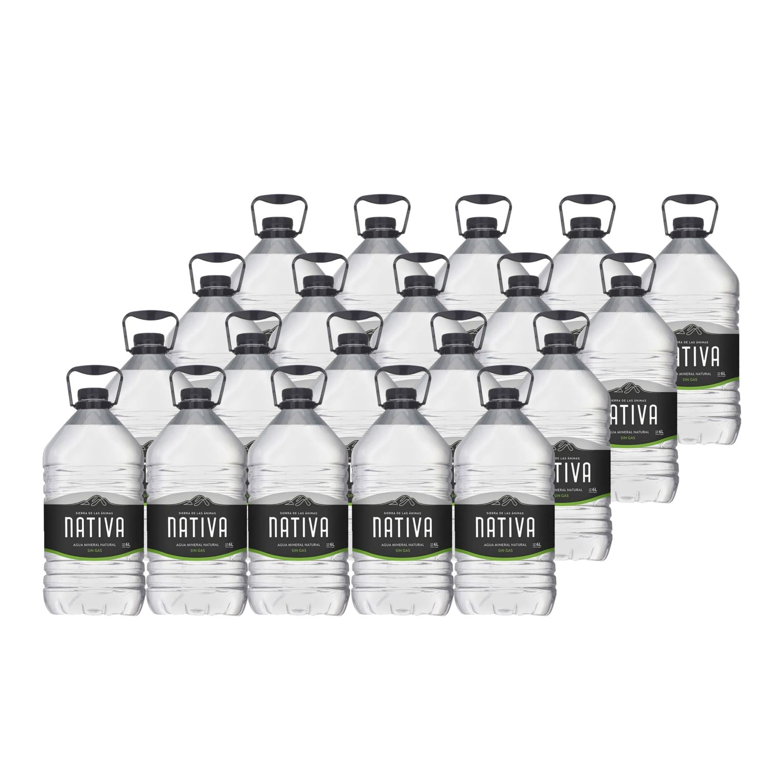 20 Bidones Agua Mineral Nativa Bidón 6 Litros