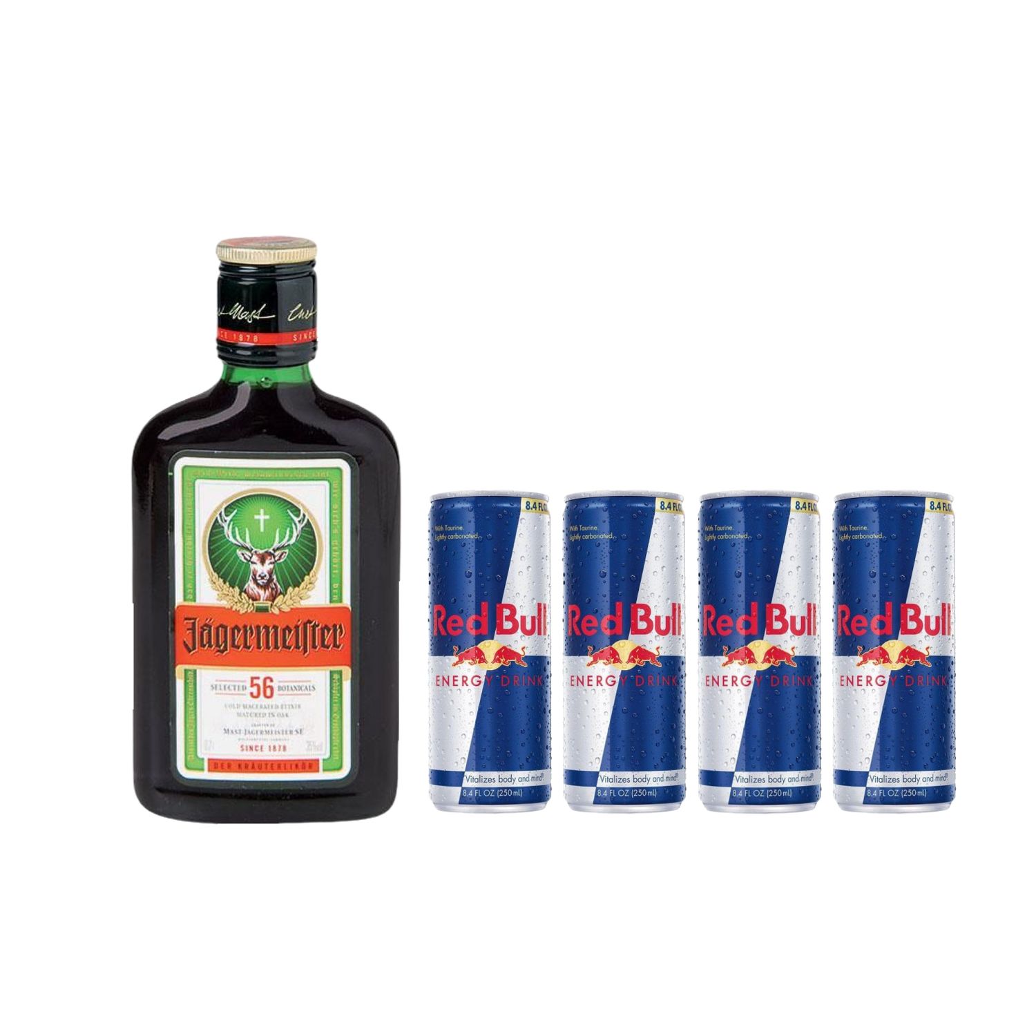 Promo Petaca Jagermeiter 200 ml + 4 Latas Red Bull 250 ml