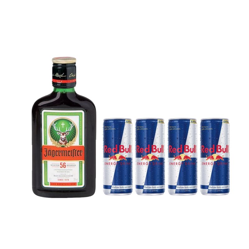 Promo Petaca Jagermeiter 200 ml + 4 Latas Red Bull 250 ml