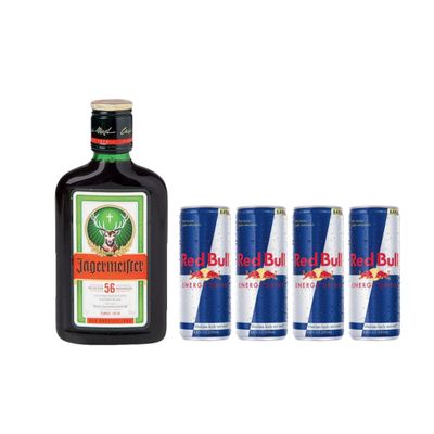 Promo Petaca Jagermeiter 200 ml + 4 Latas Red Bull 250 ml