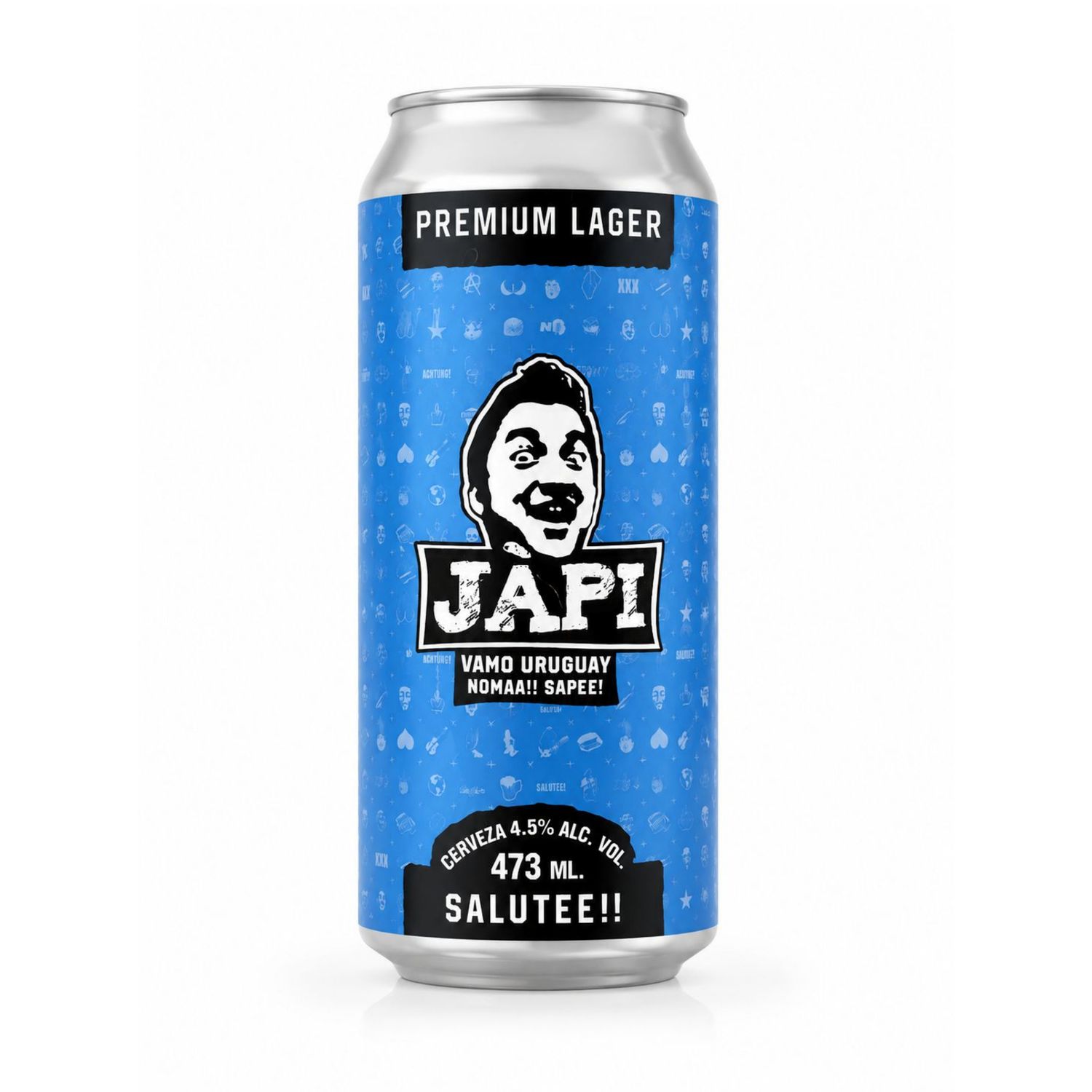 Cerveza Japi Premium Lager Vamo Uruguay (Celeste) Lata 473ml