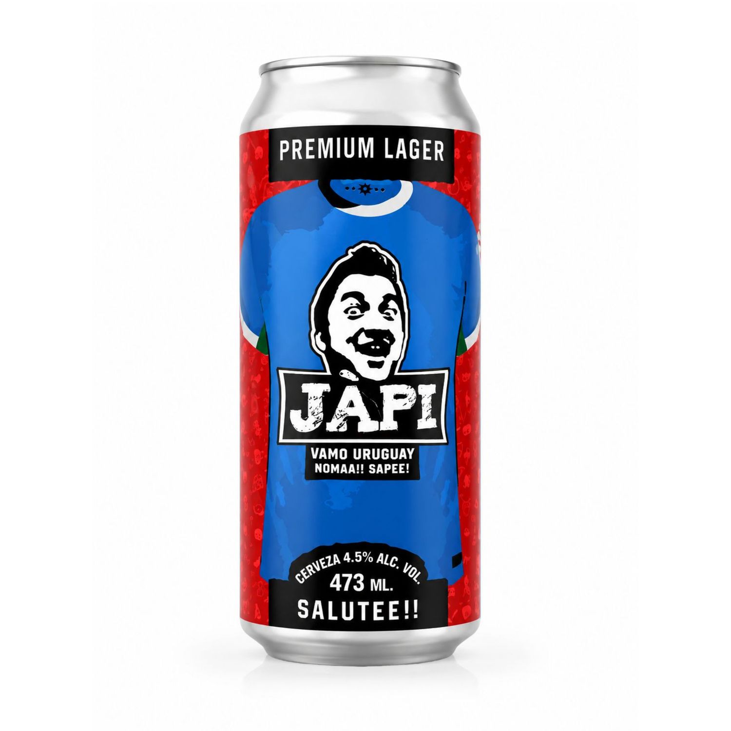 Cerveza Japi Premium Lager Vamo Uruguay (Camiseta) Lata 473ml
