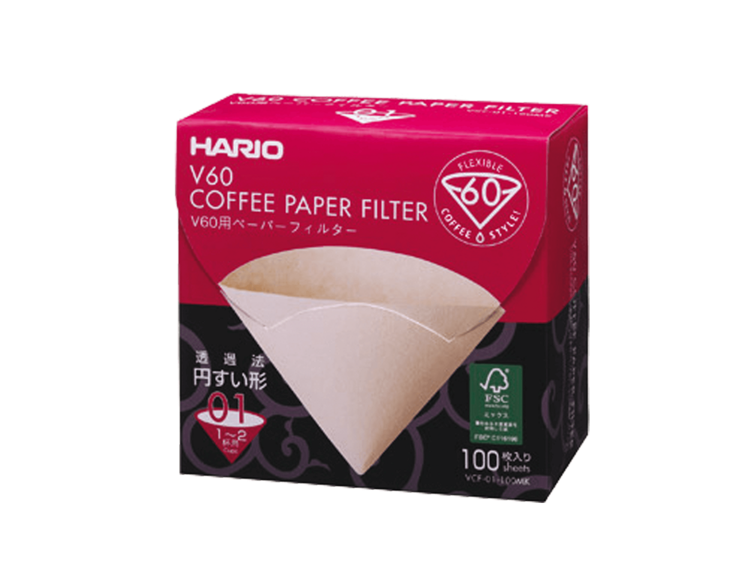 Filtres naturels Hario® 100 pc