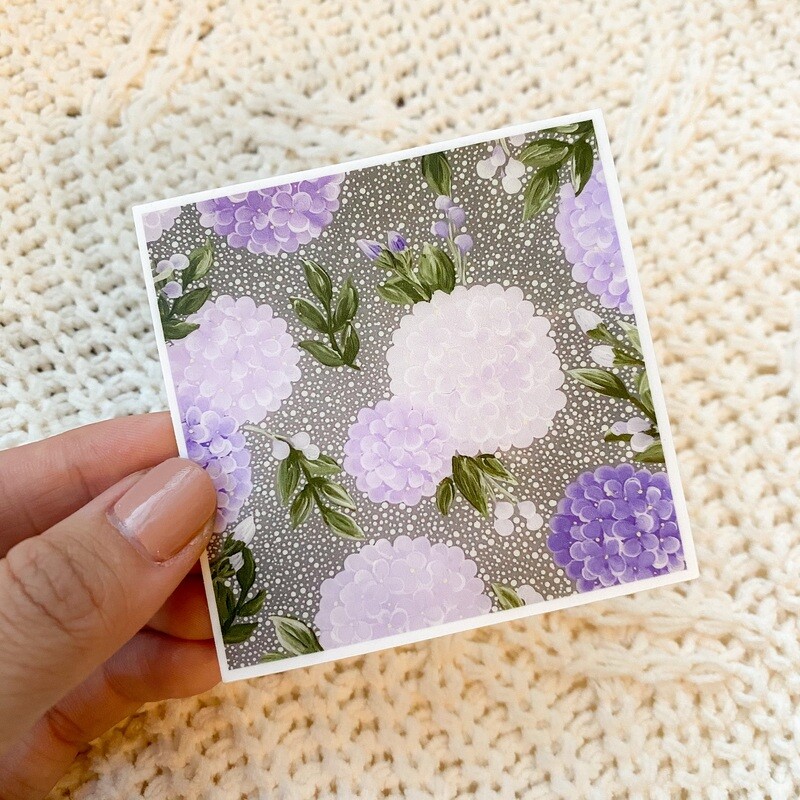 #27 Dotted Purple Hydrangea Square Sticker