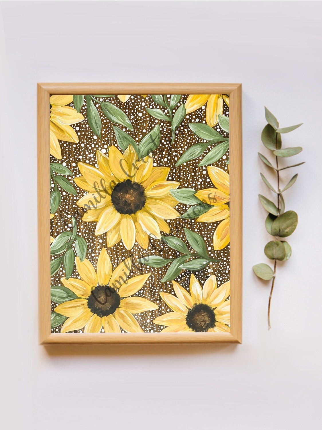 Dotted Sunflower Field Print