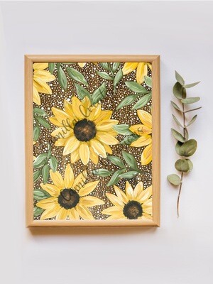 Dotted Sunflower Field Print