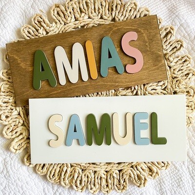 Lauren Custom Order: Plain Earth Tones Toddler Wooden Name Puzzle Lauren Custom Order: Plain Earth Tones Toddler Wooden Name Puzzle