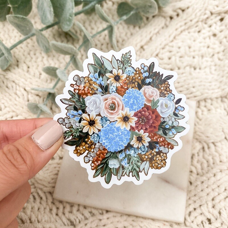 Cinnamon Fall Bouquet Flat Magnet