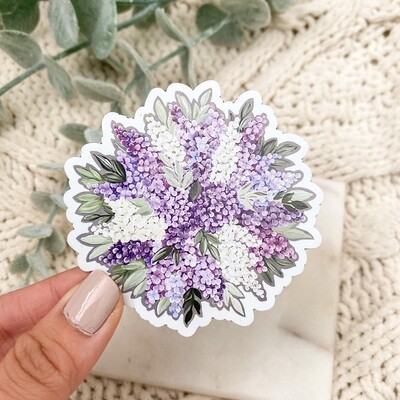 #18 Lilac Meadows Bouquet CLEAR Border Sticker #18 Lilac Meadows Bouquet CLEAR Border Sticker