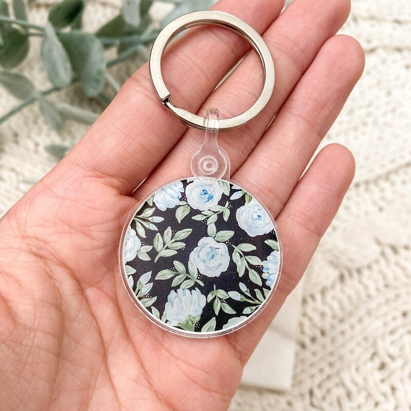 Blue Rose Keychain