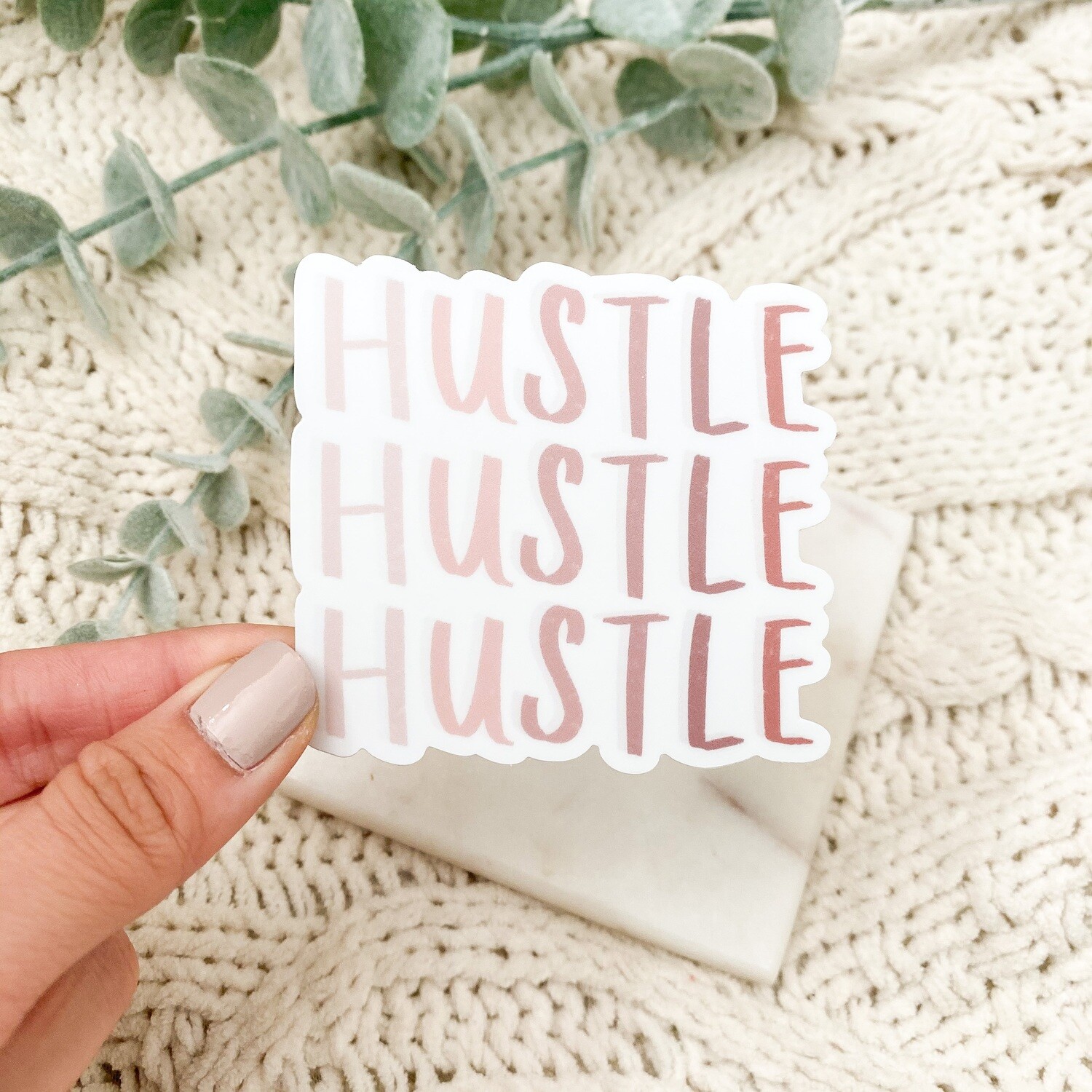Hustle WHITE Sticker Hustle WHITE Sticker