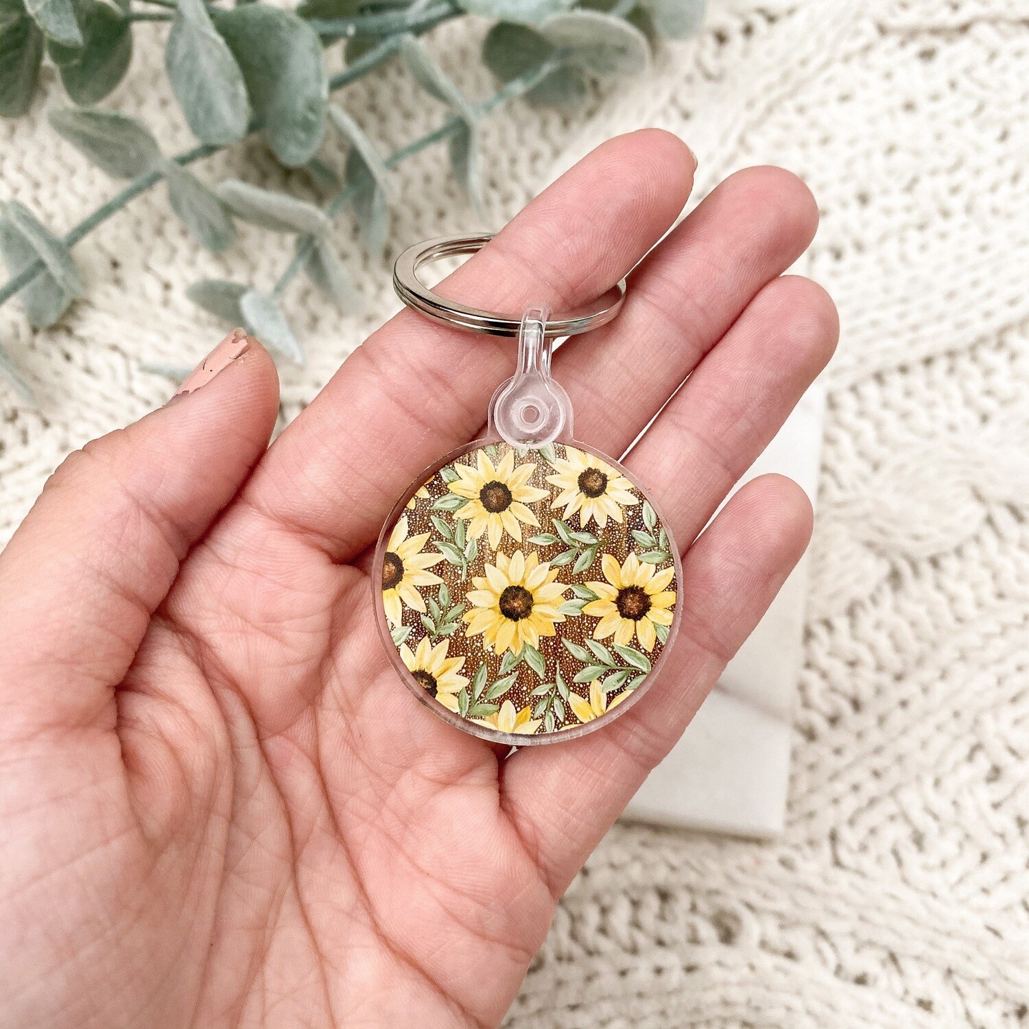 Dotted Sunflower Field Keychain Dotted Sunflower Field Keychain