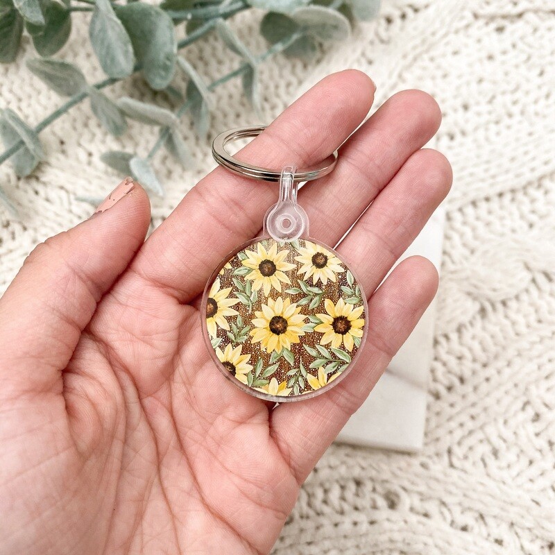 Dotted Sunflower Field Keychain