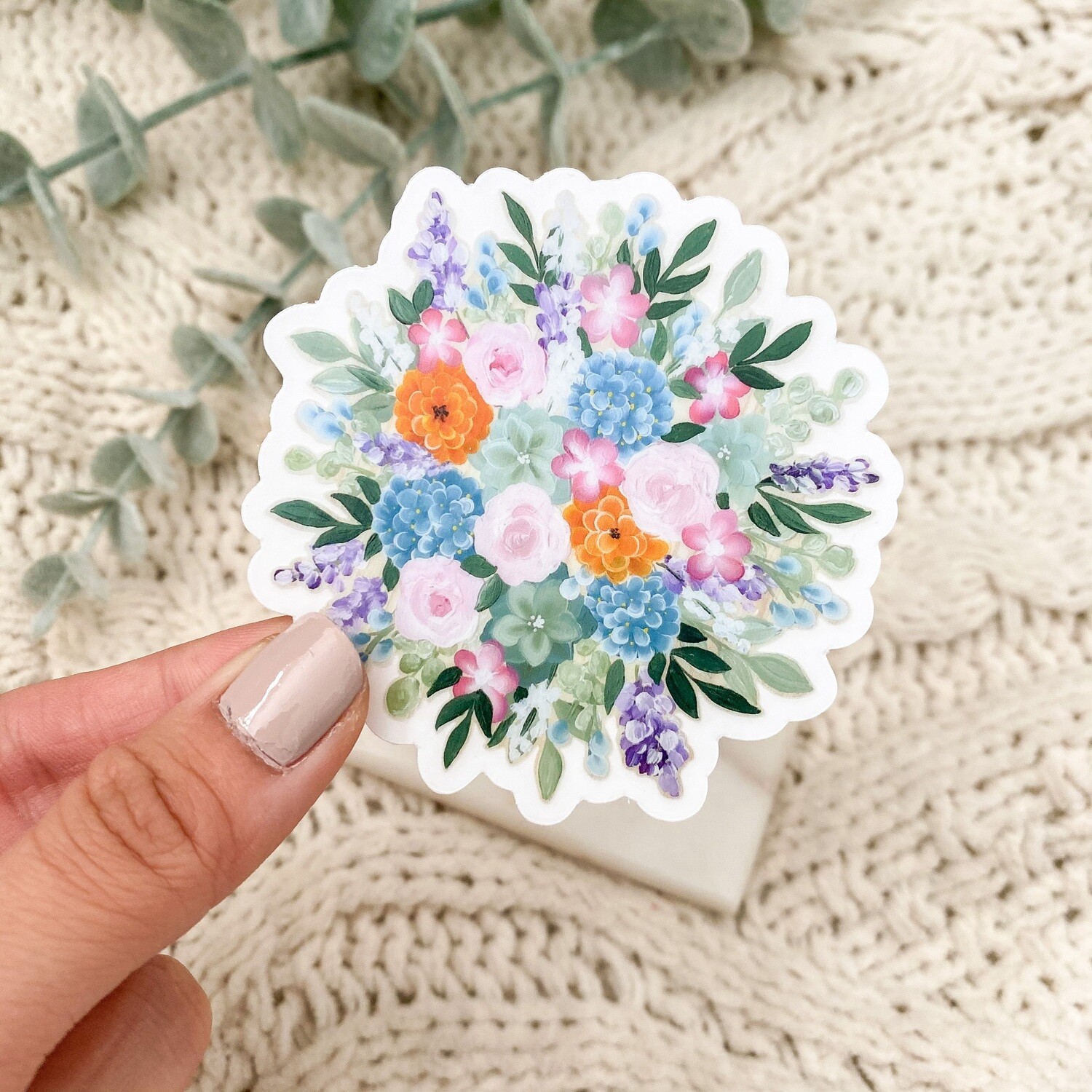 #21 Spring Bouquet CLEAR Border Sticker