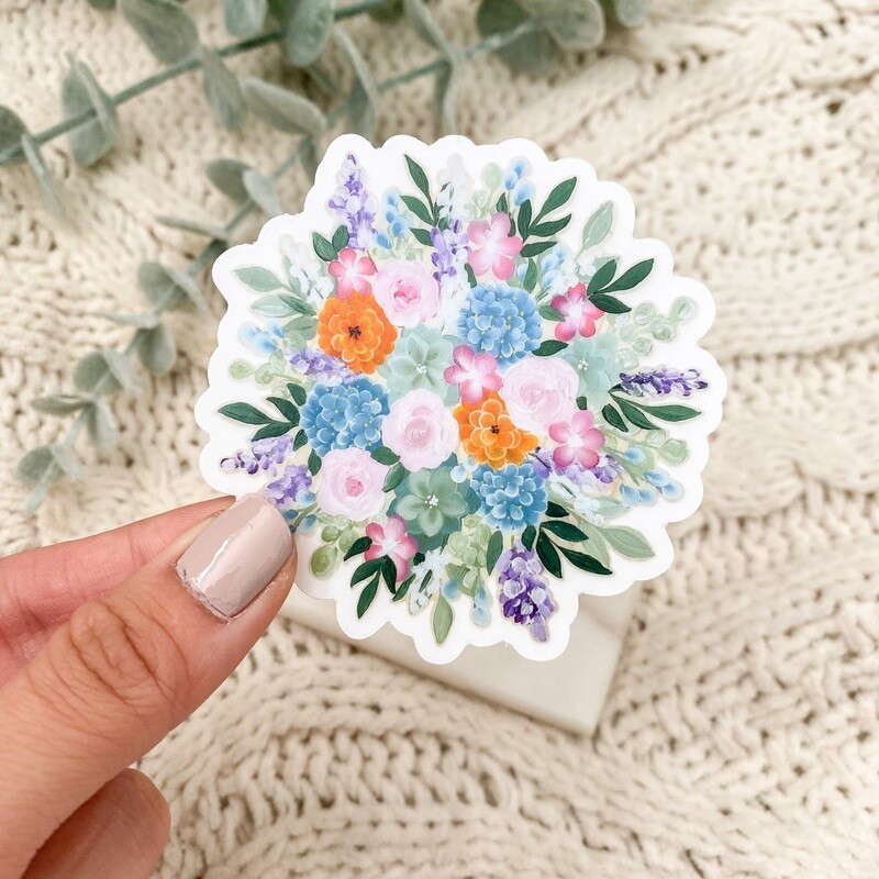 #21 Spring Bouquet CLEAR Border Sticker