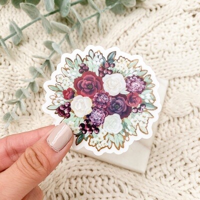 #19 Cream + Burgundy CLEAR Border Sticker #19 Cream + Burgundy CLEAR Border Sticker