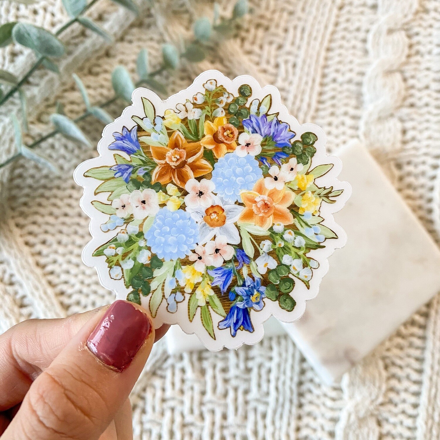 #28 Vibrant Blossom Bouquet CLEAR Border Sticker #28 Vibrant Blossom Bouquet CLEAR Border Sticker