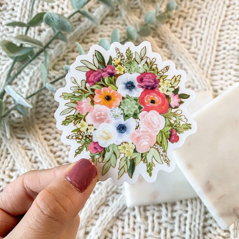 #29 Wild Botanical Bouquet CLEAR Border Sticker