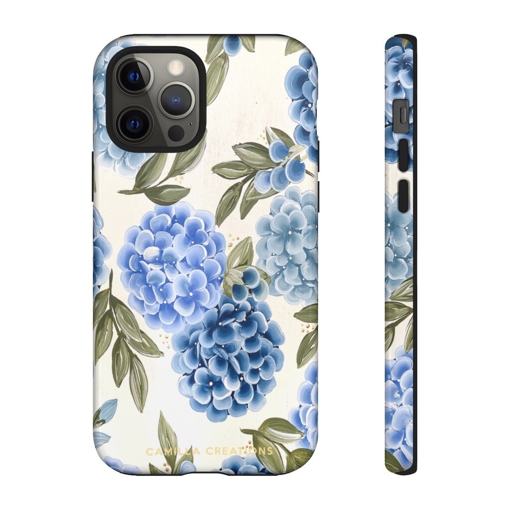 Airy Blue Hydrangea Hard Phone Case