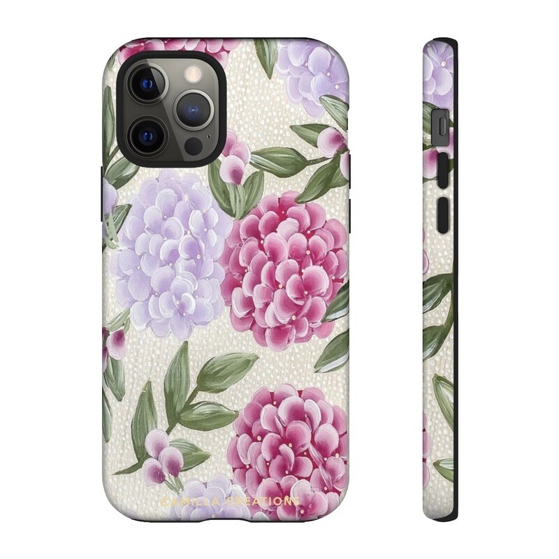 Lavender + Magenta Hydrangea Hard Phone Case