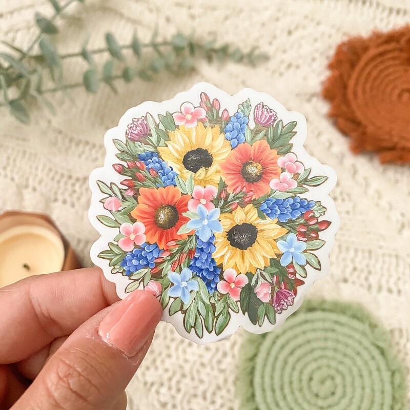 #23 Texas Wildflower CLEAR Border Sticker