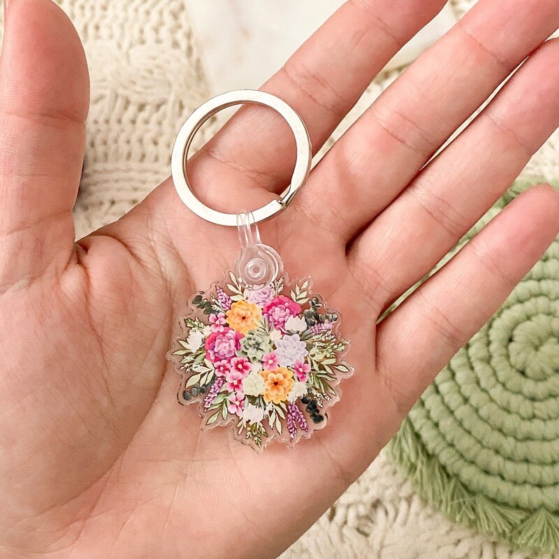 Magenta Bouquet Keychain
