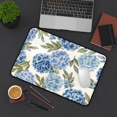 Airy Blue Hydrangea Nonslip Desk Mat (3 sizes)