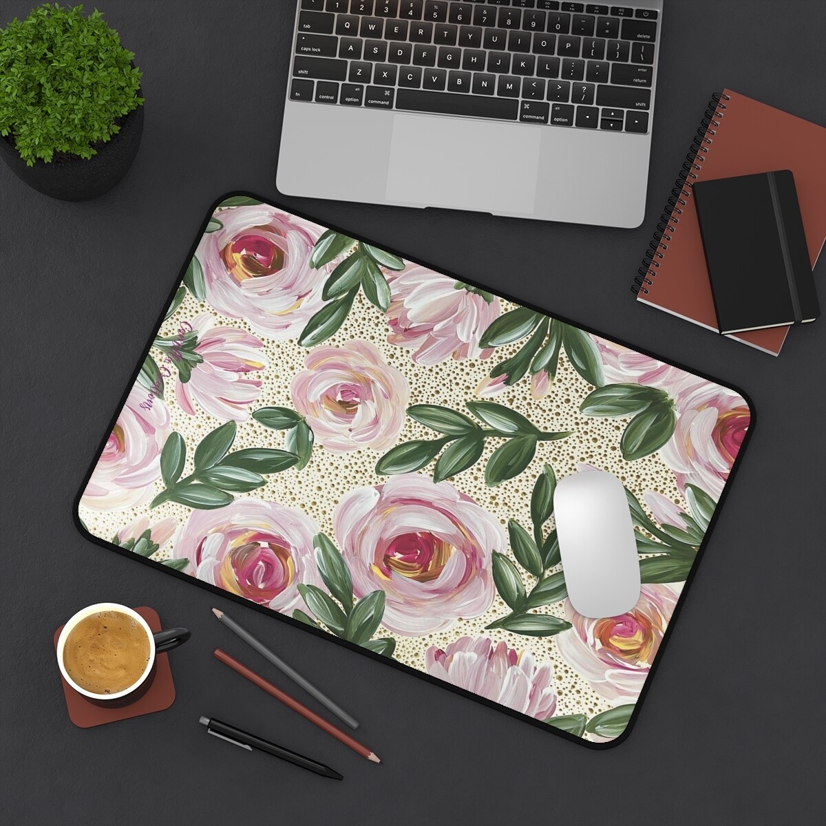 Airy Pink Rose Nonslip Desk Mat (3 sizes)