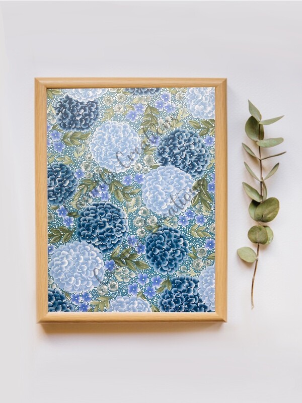 #8 CC Signature Blue Hydrangea Design Floral Print #8 CC Signature Blue Hydrangea Design Floral Print