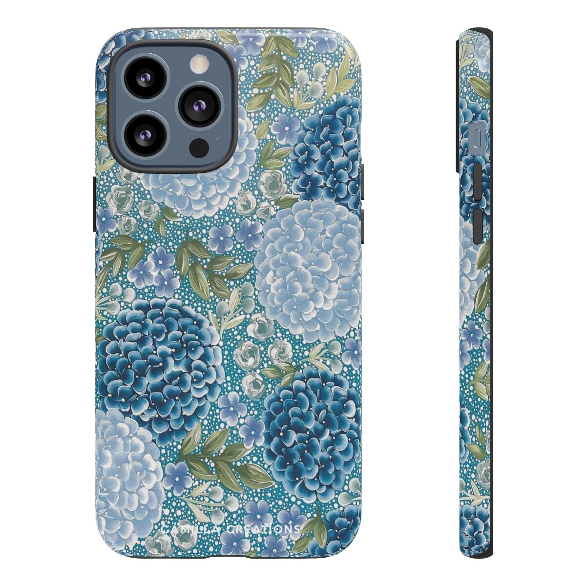 CC Signature Blue Hydrangea Design Hard Phone Case CC Signature Blue Hydrangea Design Hard Phone Case