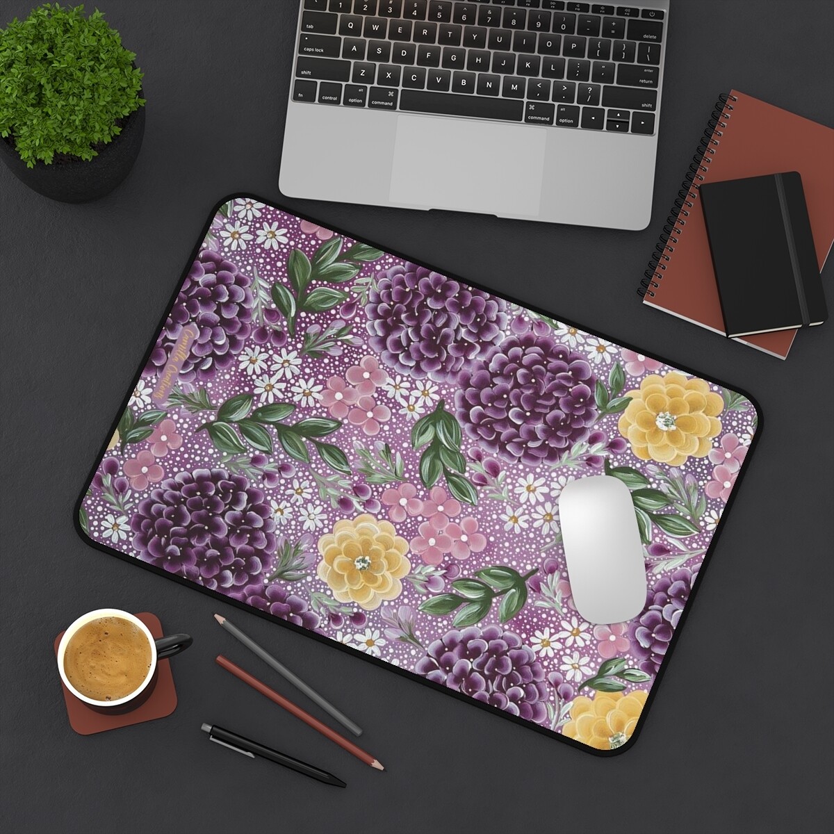 CC Signature Purple Hydrangea Nonslip Desk Mat (3 sizes) CC Signature Purple Hydrangea Nonslip Desk Mat (3 sizes)