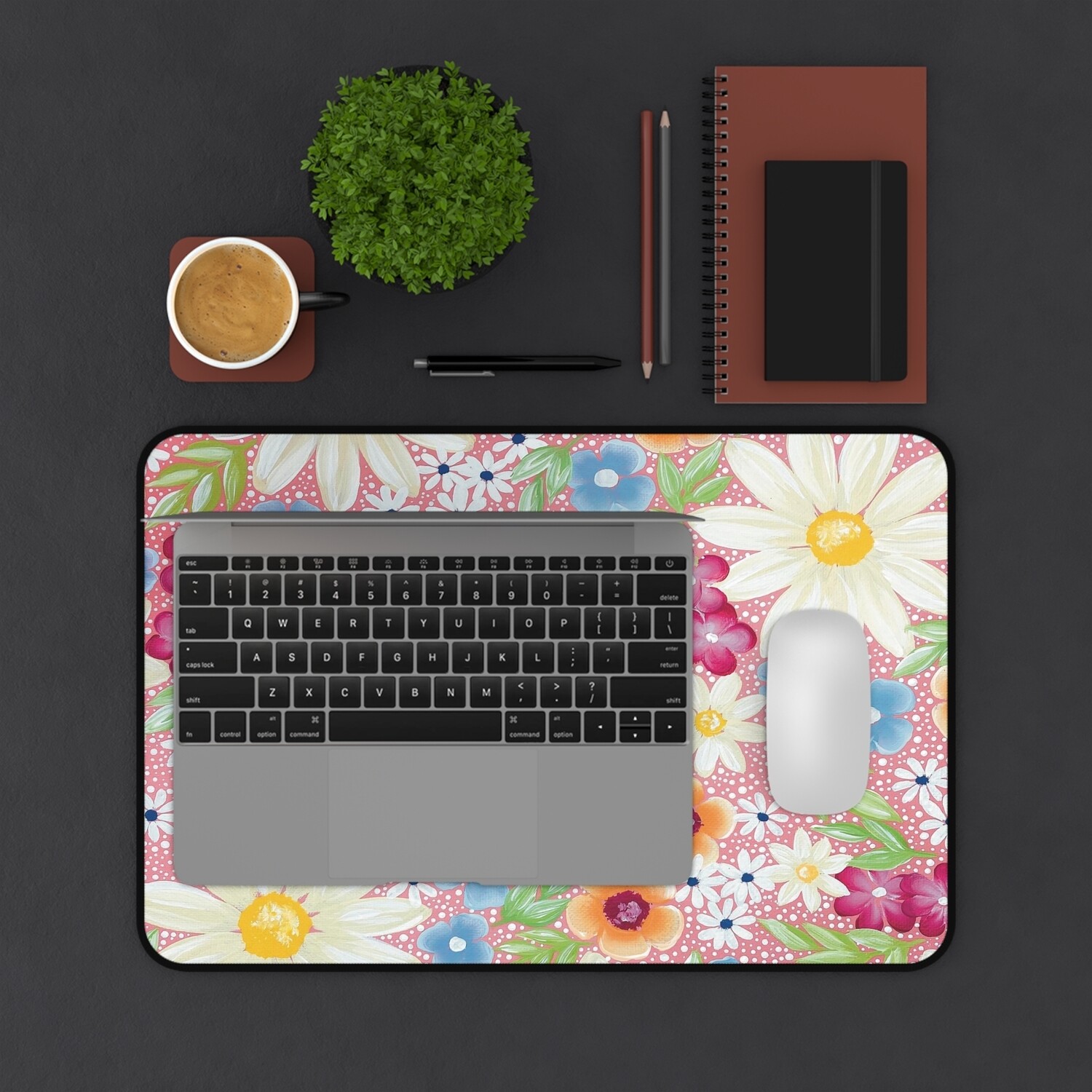 Spring Pink Nonslip Desk Mat (3 sizes) Spring Pink Nonslip Desk Mat (3 sizes), Size: 12” × 18”