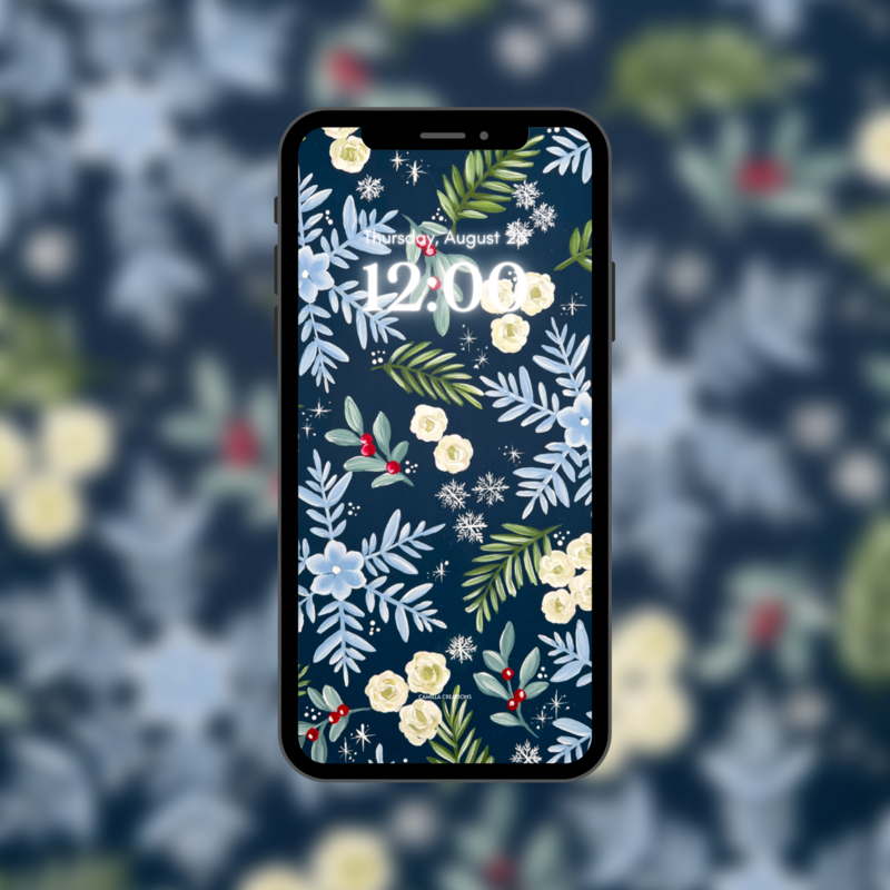 #1 Frosted Snowflake Phone Background/Wallpaper #1 Frosted Snowflake Phone Background/Wallpaper