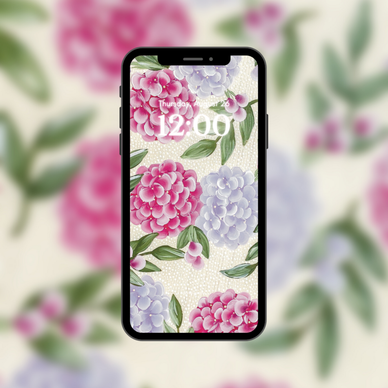 #7 Pink + Lavender Hydrangea Phone Background/Wallpaper #7 Pink + Lavender Hydrangea Phone Background/Wallpaper
