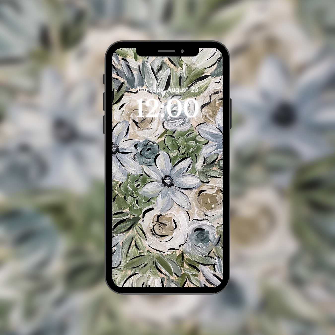 #5 Floral Sage Phone Background/Wallpaper #5 Floral Sage Phone Background/Wallpaper