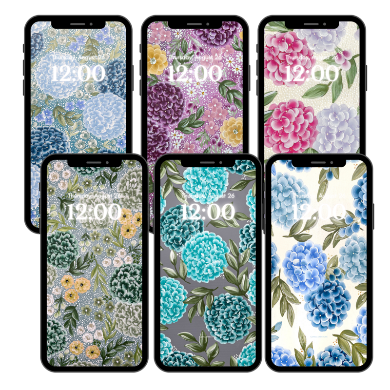 HYDRANGEA LOVER BUNDLE Background/Wallpaper (6 total) HYDRANGEA LOVER BUNDLE Background/Wallpaper (6 total)