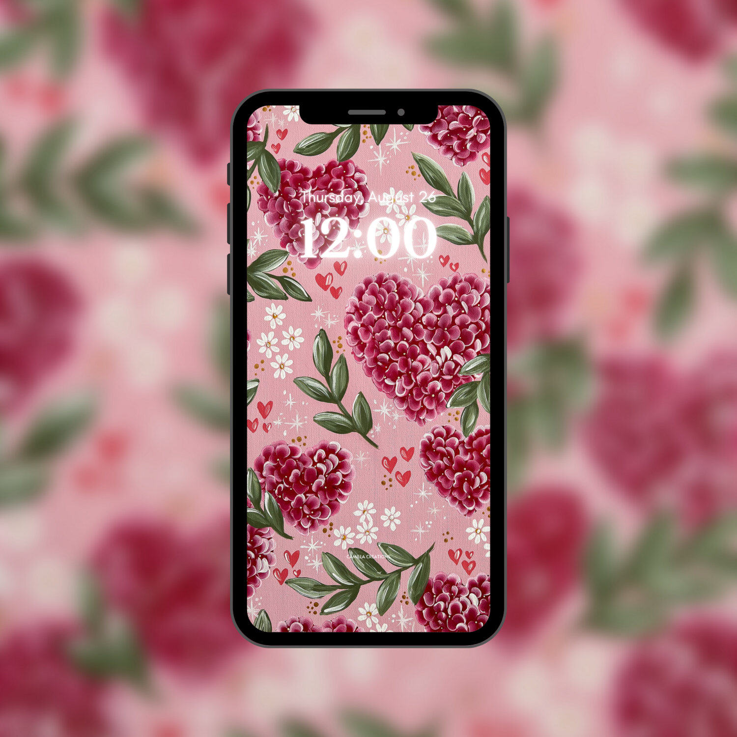 #32 Valentine's Day PINK Hydrangea Heart Background/Wallpaper #32 Valentine's Day PINK Hydrangea Heart Background/Wallpaper