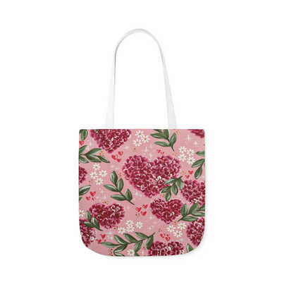 VDAY Pink Heart Hydrangea Tote Bag VDAY Pink Heart Hydrangea Tote Bag