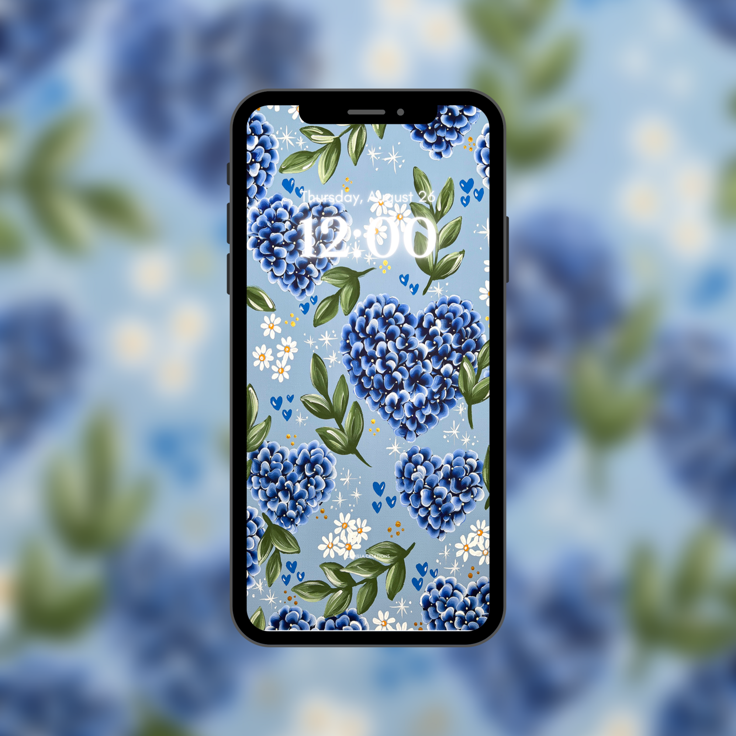 #34 BLUE Hydrangea Heart Background/Wallpaper #34 BLUE Hydrangea Heart Background/Wallpaper