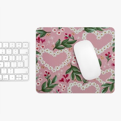 Pink Daisy Heart Rectangle Mouse Pad Pink Daisy Heart Rectangle Mouse Pad