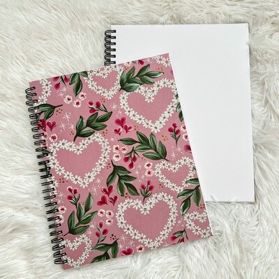 #22 *BLANK PAGES* Pink Daisy Heart Spiral Notebook 7x9 in. #22 *BLANK PAGES* Pink Daisy Heart Spiral Notebook 7x9 in.
