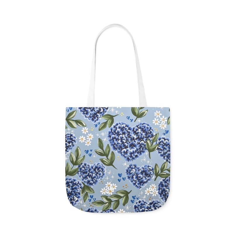 BLUE Hydrangea Heart Tote Bag BLUE Hydrangea Heart Tote Bag