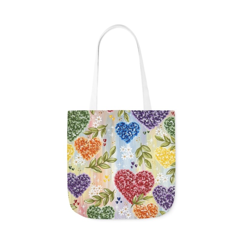 RAINBOW Hydrangea Heart Tote Bag RAINBOW Hydrangea Heart Tote Bag