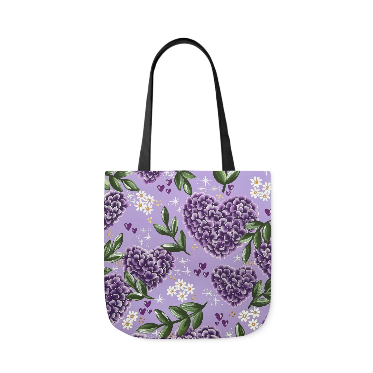 PURPLE Hydrangea Heart Tote Bag PURPLE Hydrangea Heart Tote Bag, SIZE: 13" x 13"