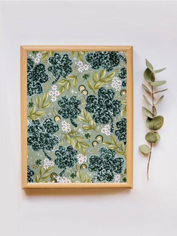 #62 Hydrangea Clover Floral Print