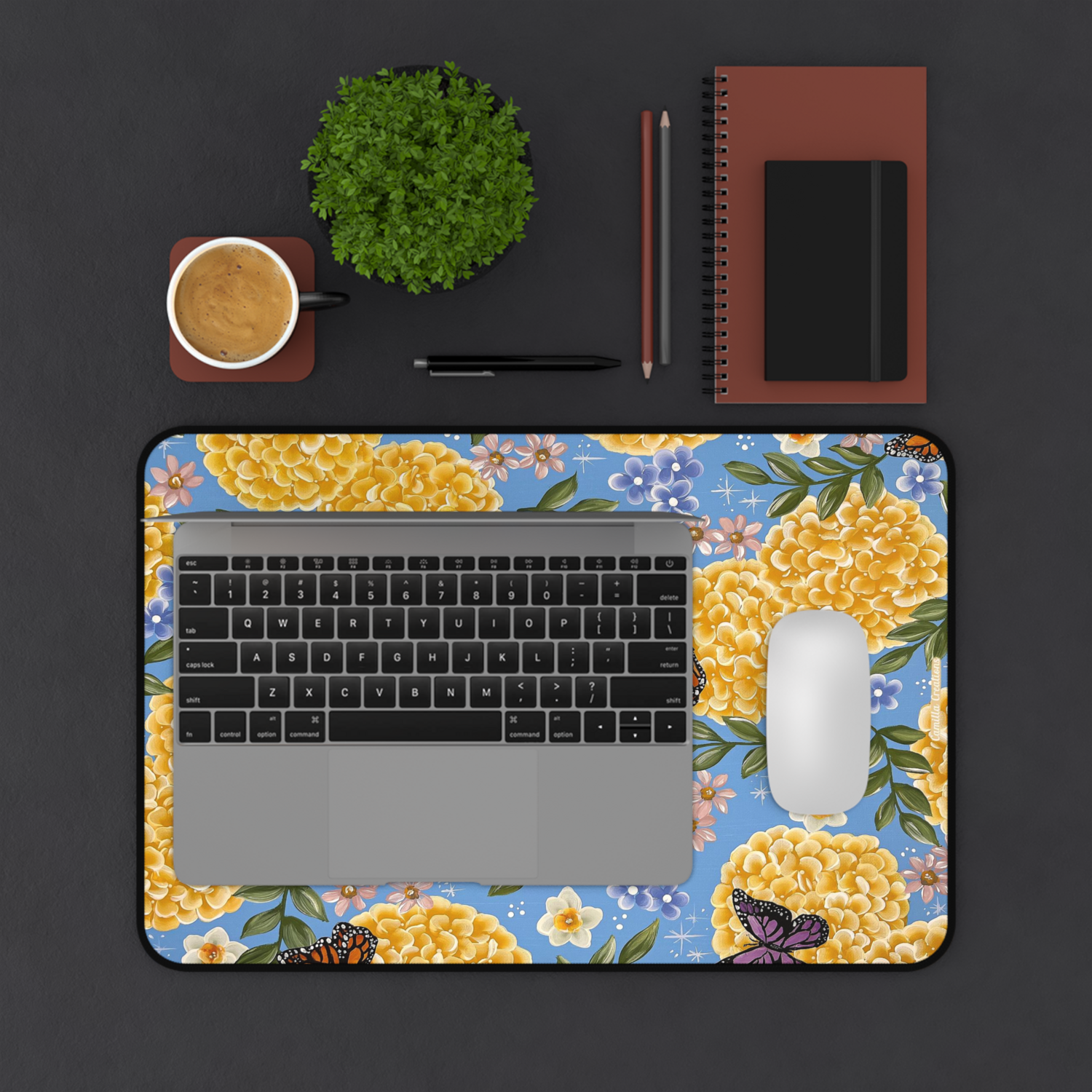 Happy Spring Hydrangea Nonslip Desk Mat (3 sizes) Happy Spring Hydrangea Nonslip Desk Mat (3 sizes), Size: 12” × 18”