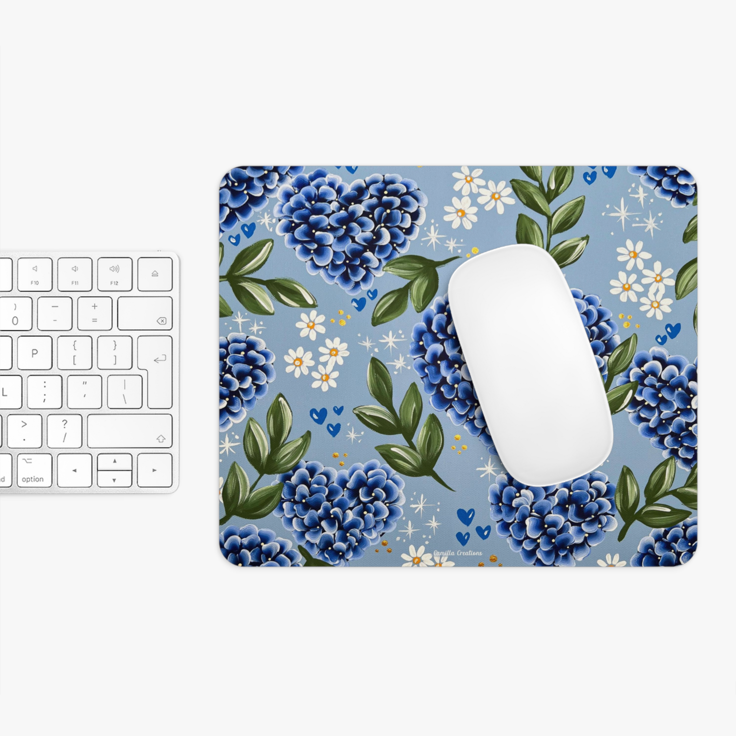 #17 Floral Rectangle Mouse Pad (Blue Hydrangea Heart) #17 Floral Rectangle Mouse Pad (Blue Hydrangea Heart)