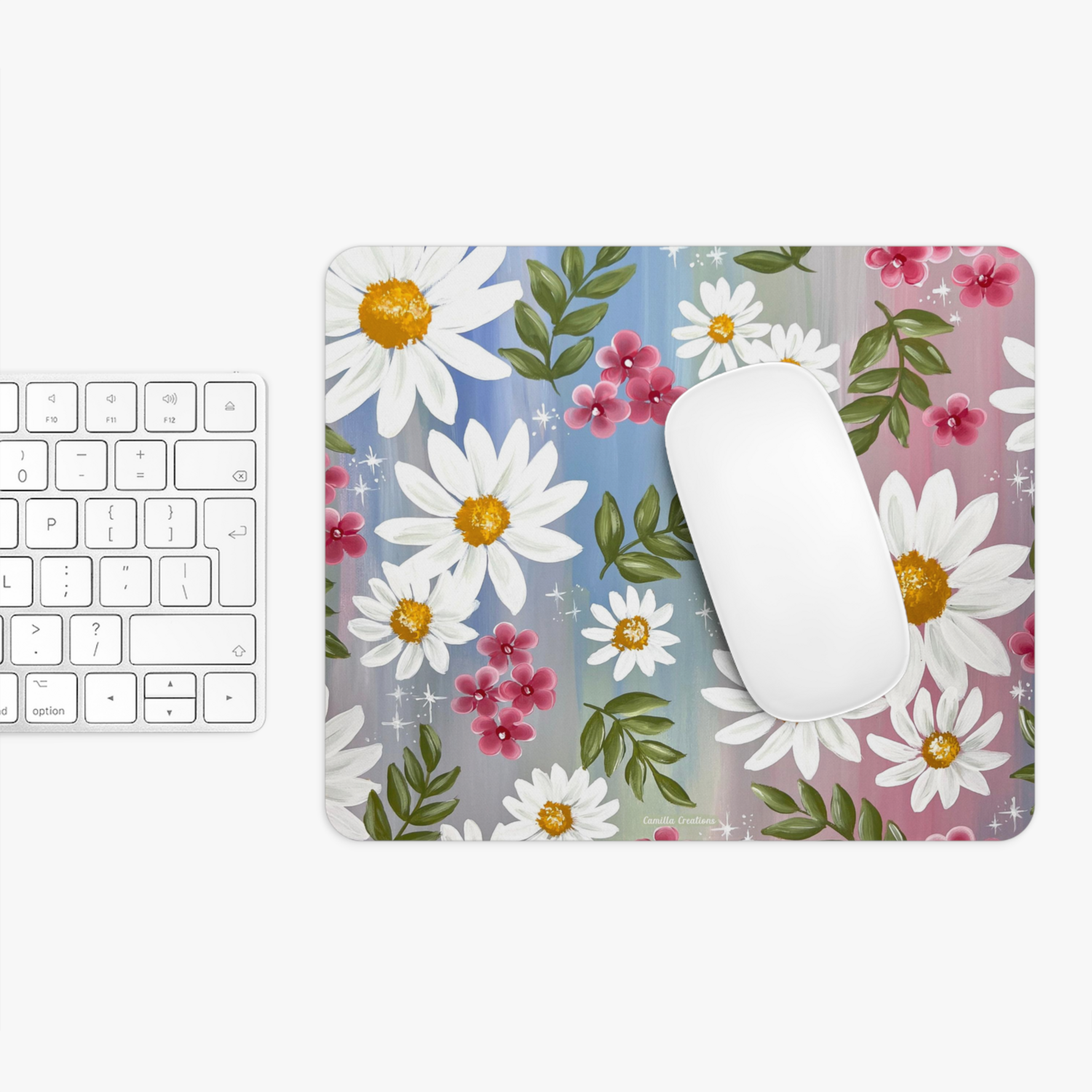 #12 Floral Rectangle Mouse Pad (Twinkling Daisy) #12 Floral Rectangle Mouse Pad (Twinkling Daisy)