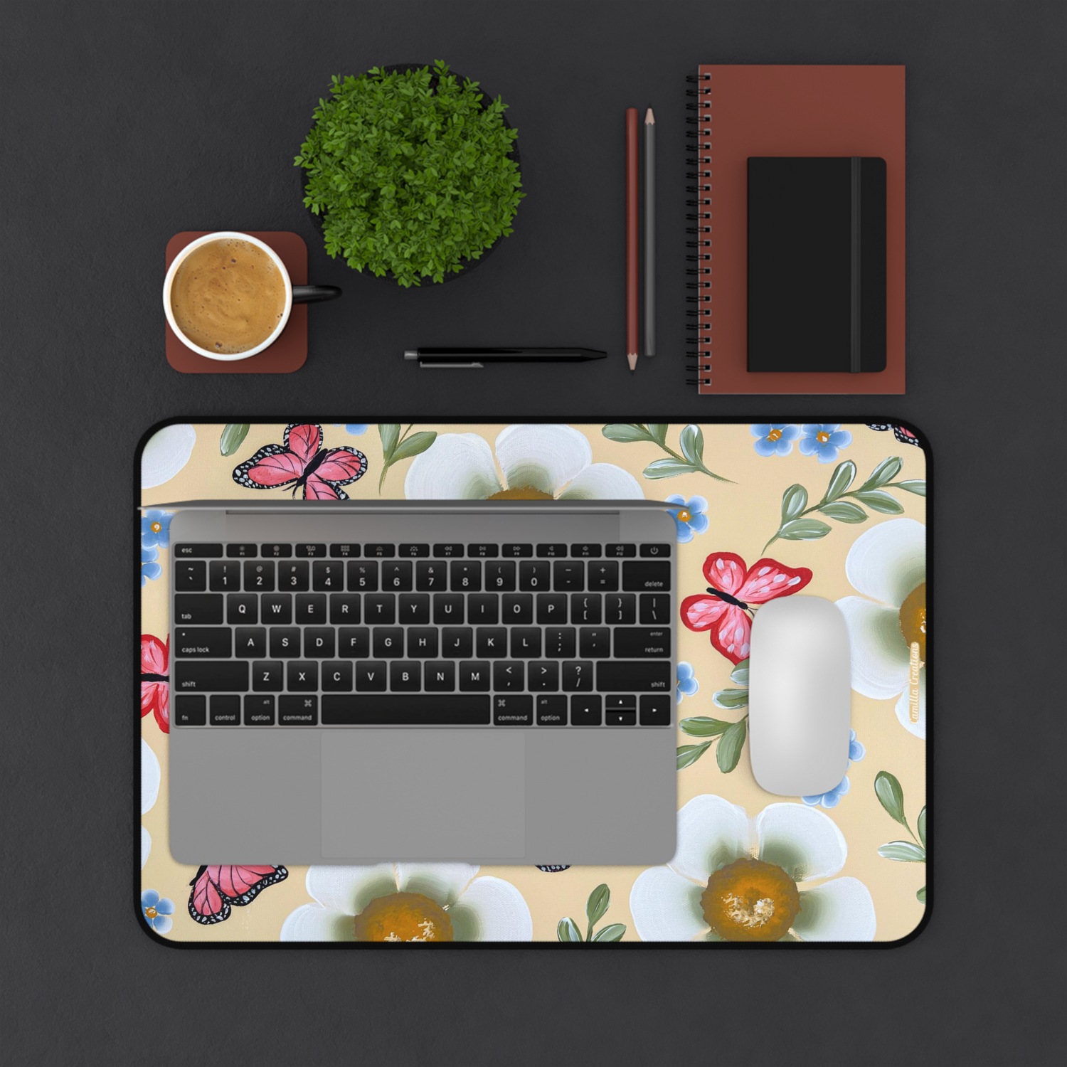 Retro Daisy Nonslip Desk Mat (3 sizes) Retro Daisy Nonslip Desk Mat (3 sizes), Size: 12” × 18”