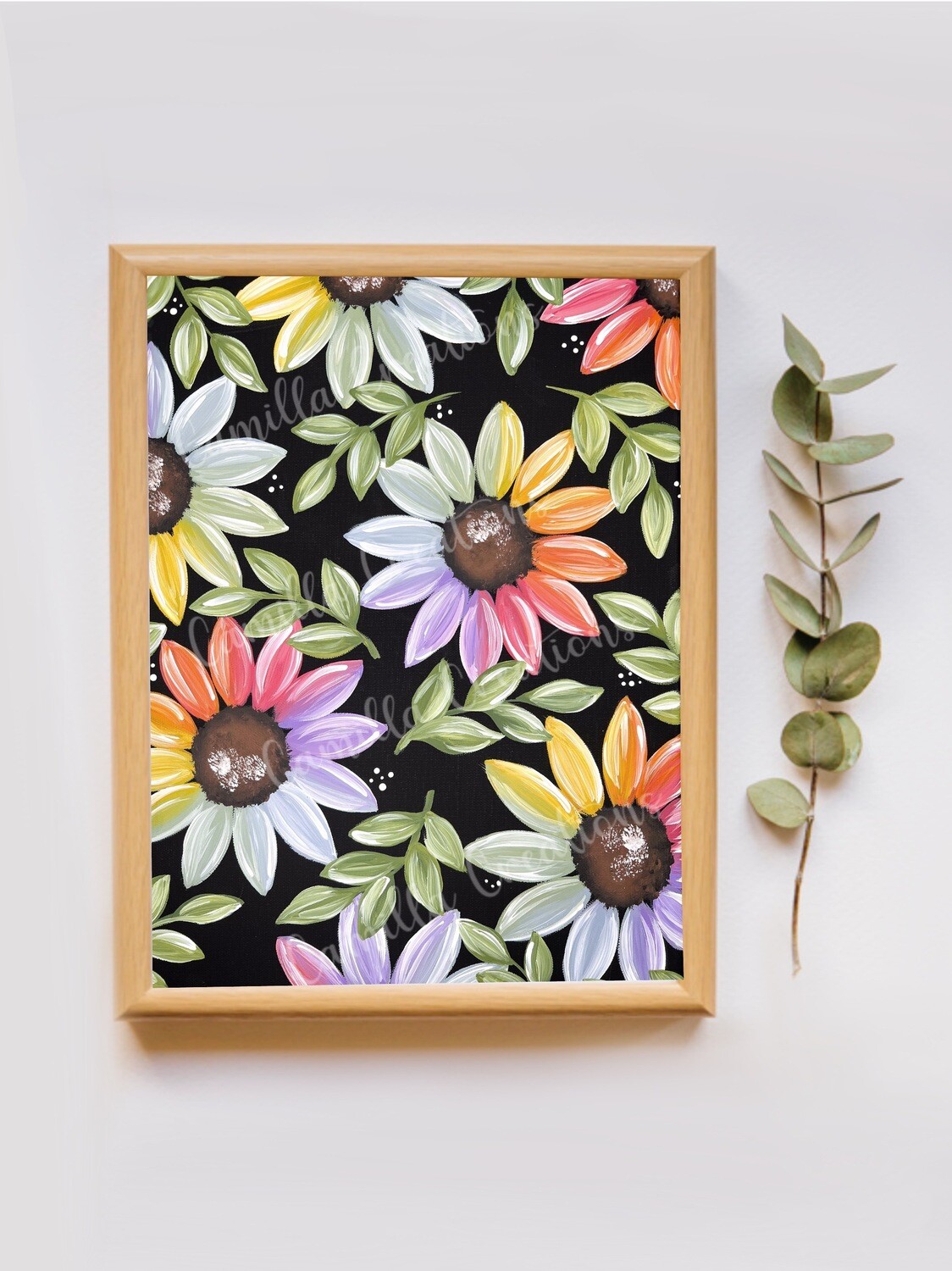 #70 Rainbow Sunflower Floral Print #70 Rainbow Sunflower Floral Print